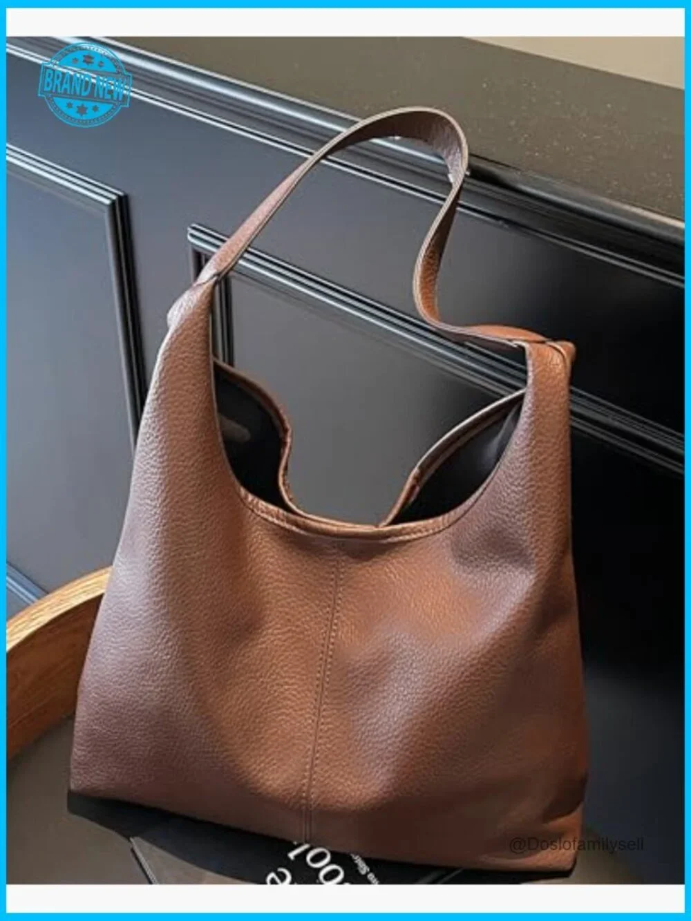 Faux Leather Hobo Tote Bag Minimalist Chic Spacious Shoulder Bag Everyday Use